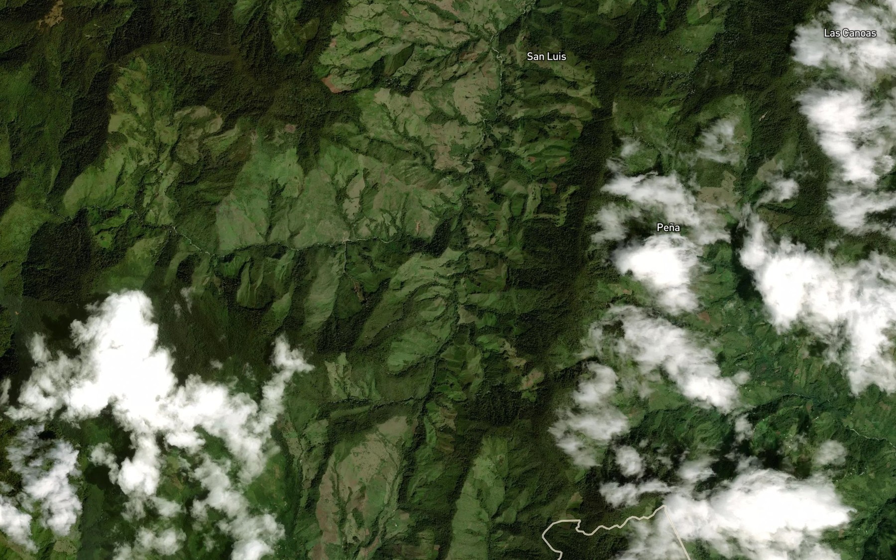 Satellite map of the Quebrada La Mesita