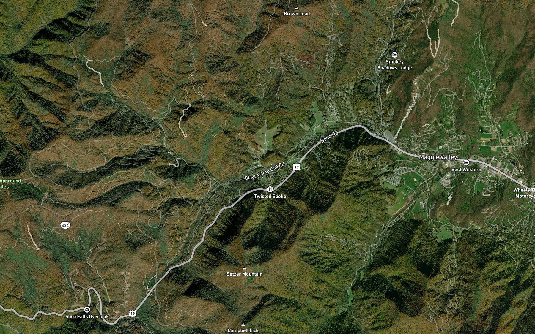 Satellite map of the Indian Creek