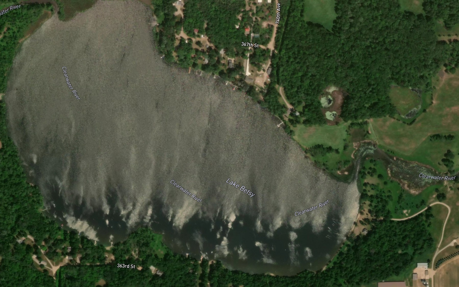 Satellite map of the Lake Betsy