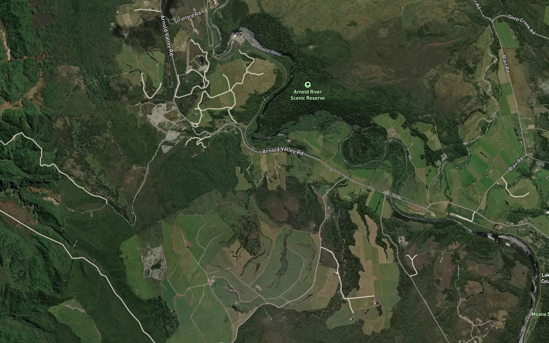 Satellite map of the Muddy Creek