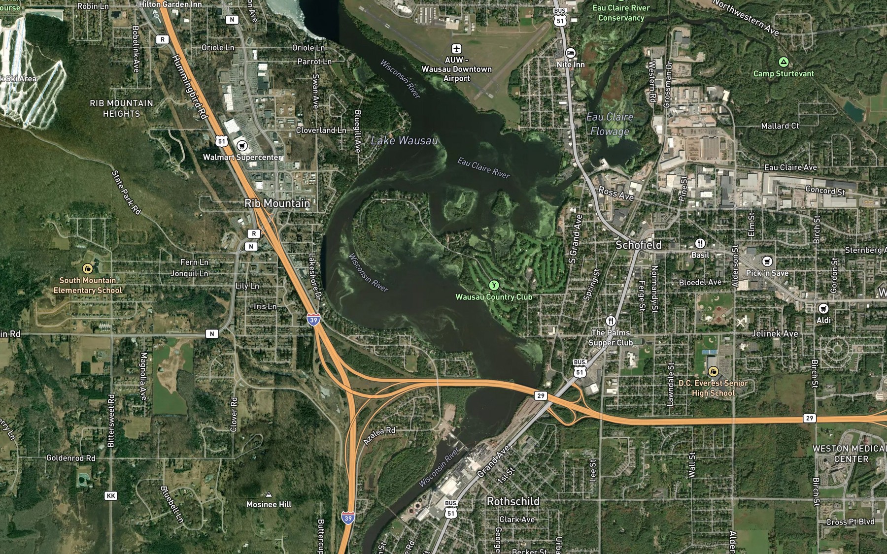 Satellite map of the Spot 4