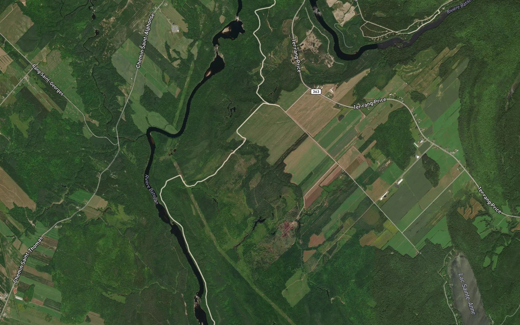 Satellite map of the Cours d'eau Plat