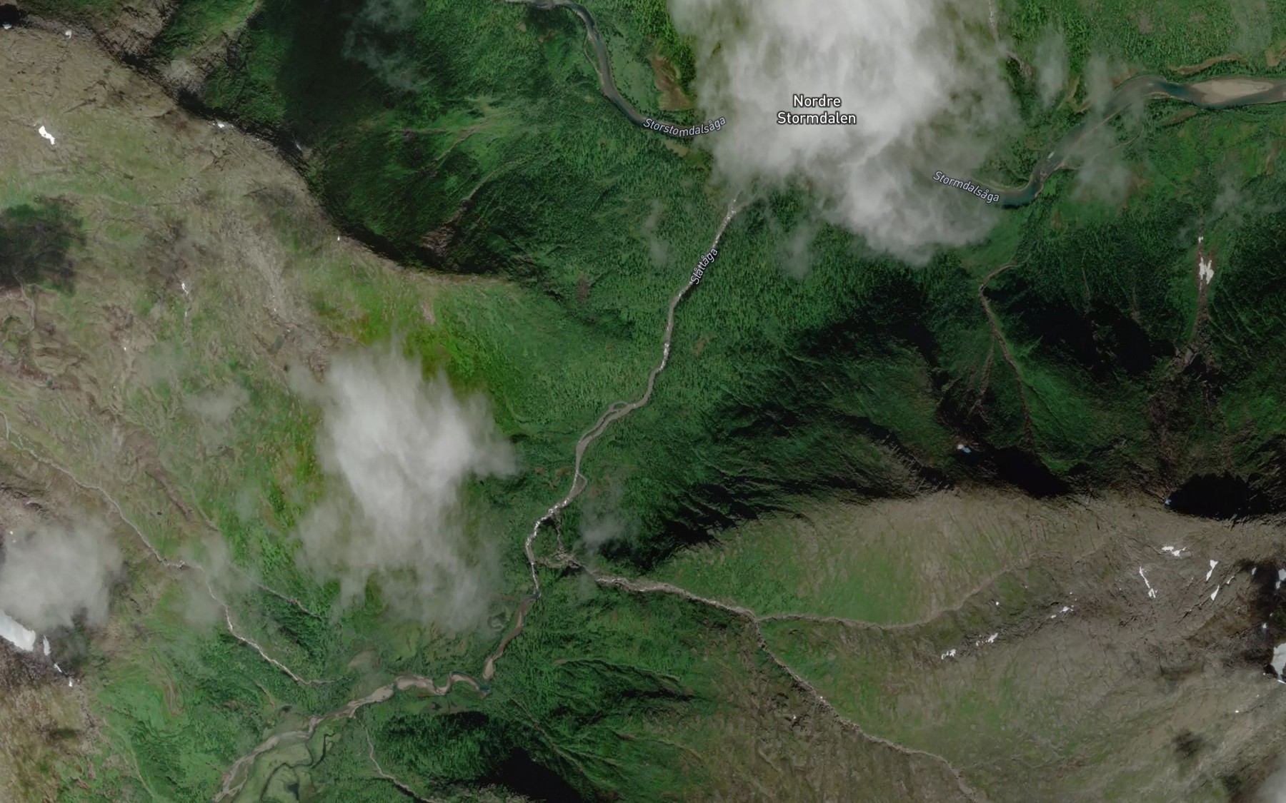 Satellite map of the Slattaga