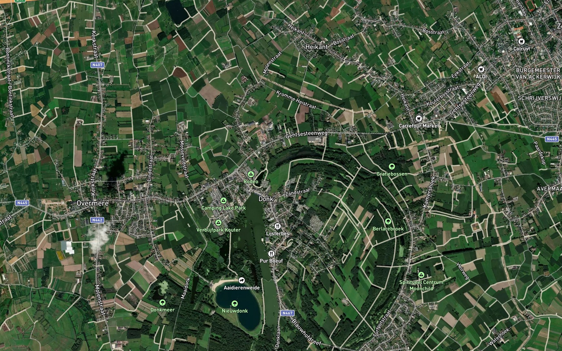 Satellite map of the Overmere Broek