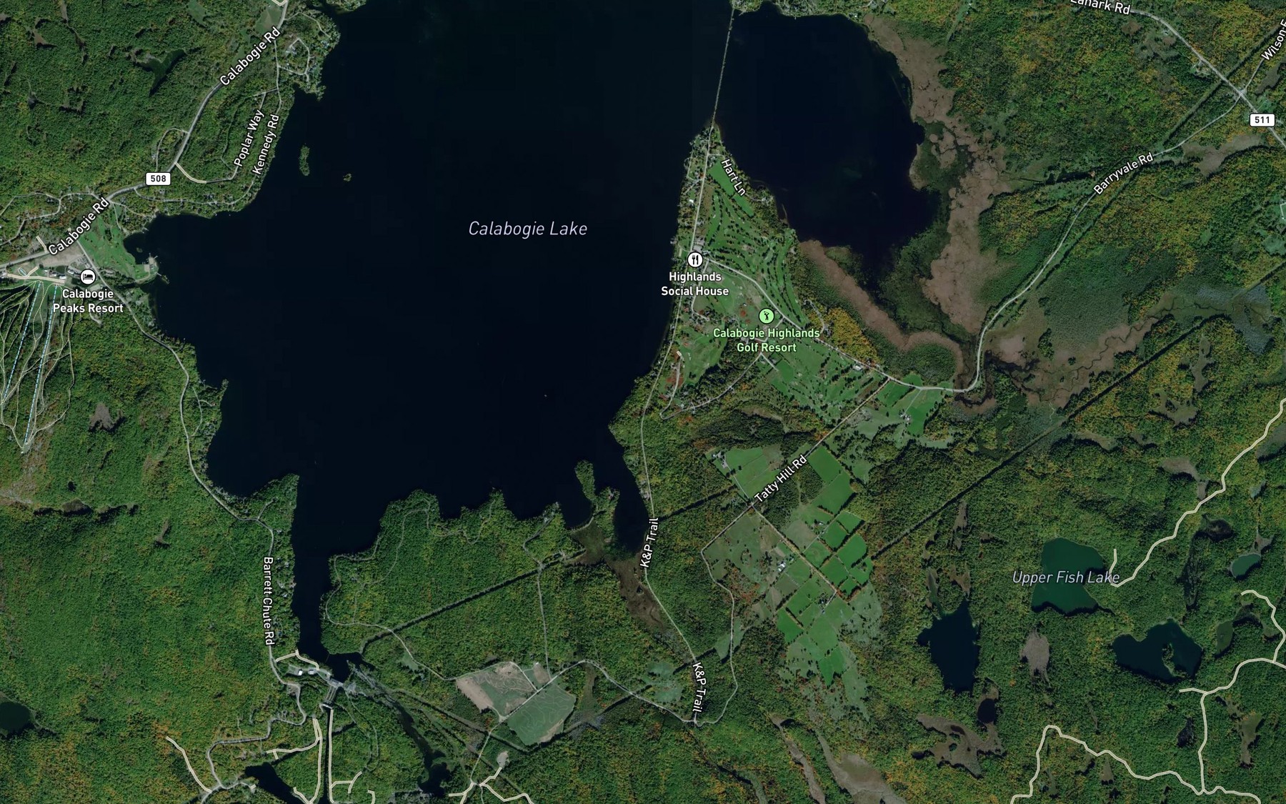Satellite map of the Little Sand Bay