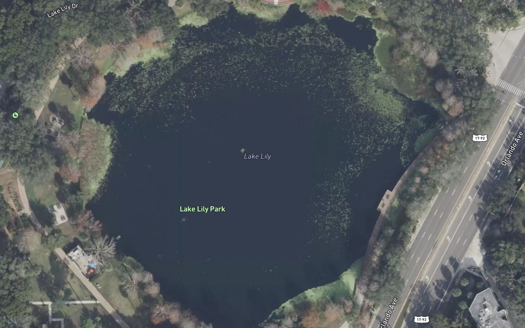 Satellite map of the Lake Lily