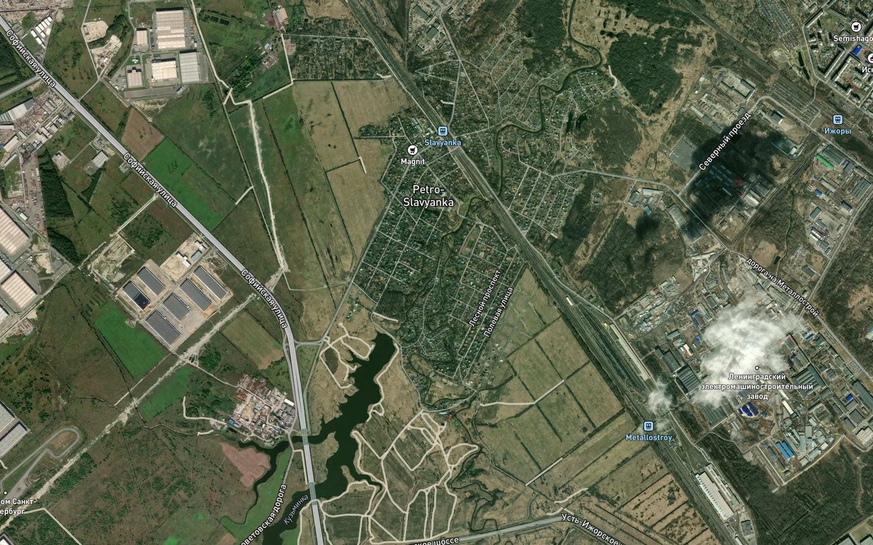 Satellite map of the Kuz'minka