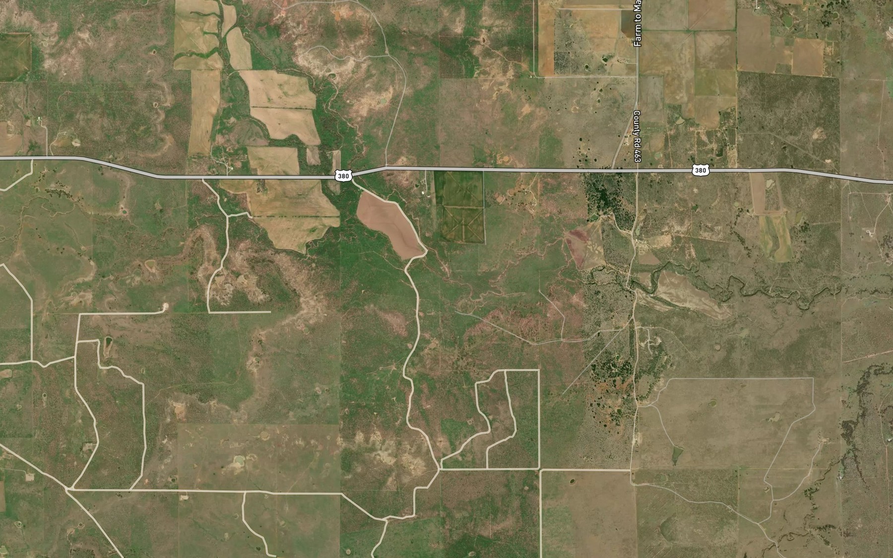 Satellite map of the North Elm Creek