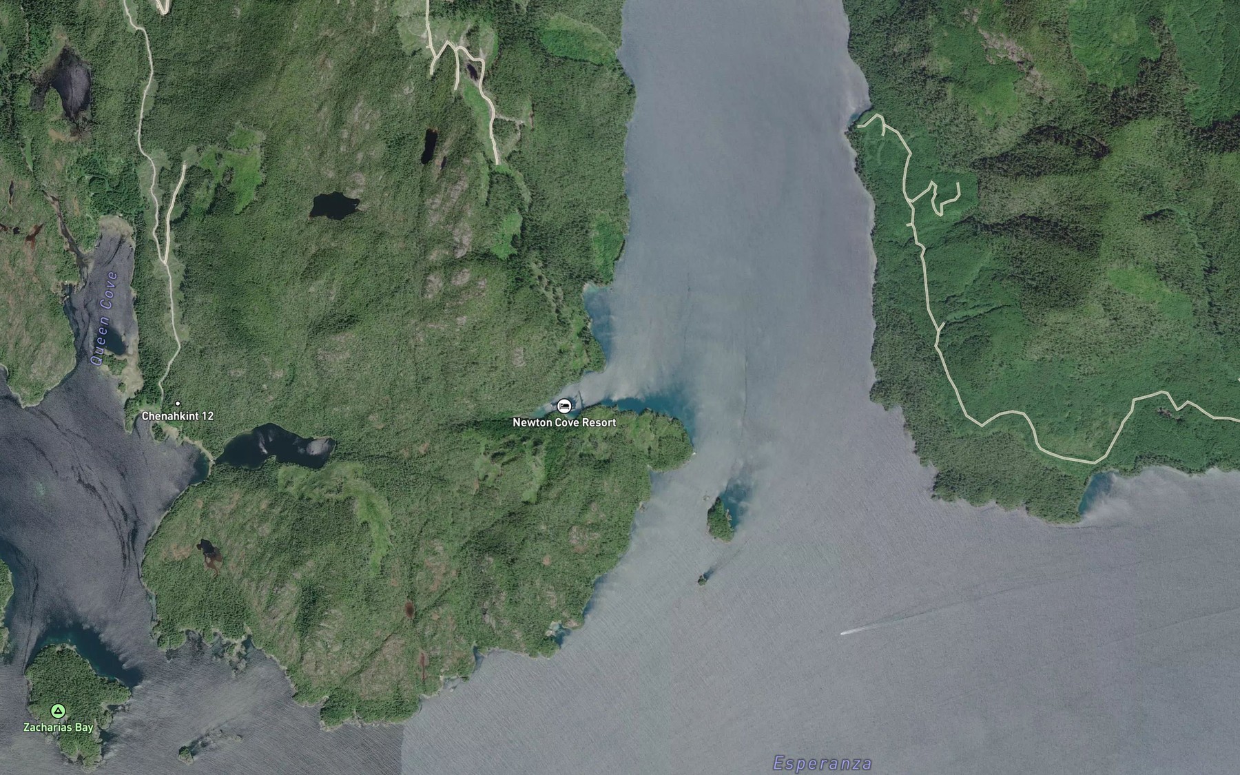 Satellite map of the Newton Cove
