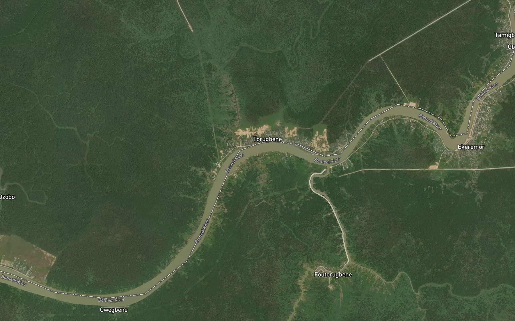 Satellite map of the Opuogodo Creek