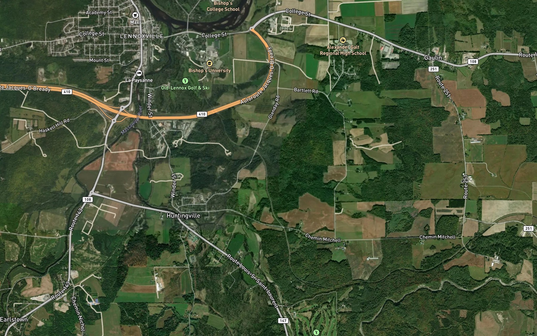 Satellite map of the Cours d'eau Rancourt