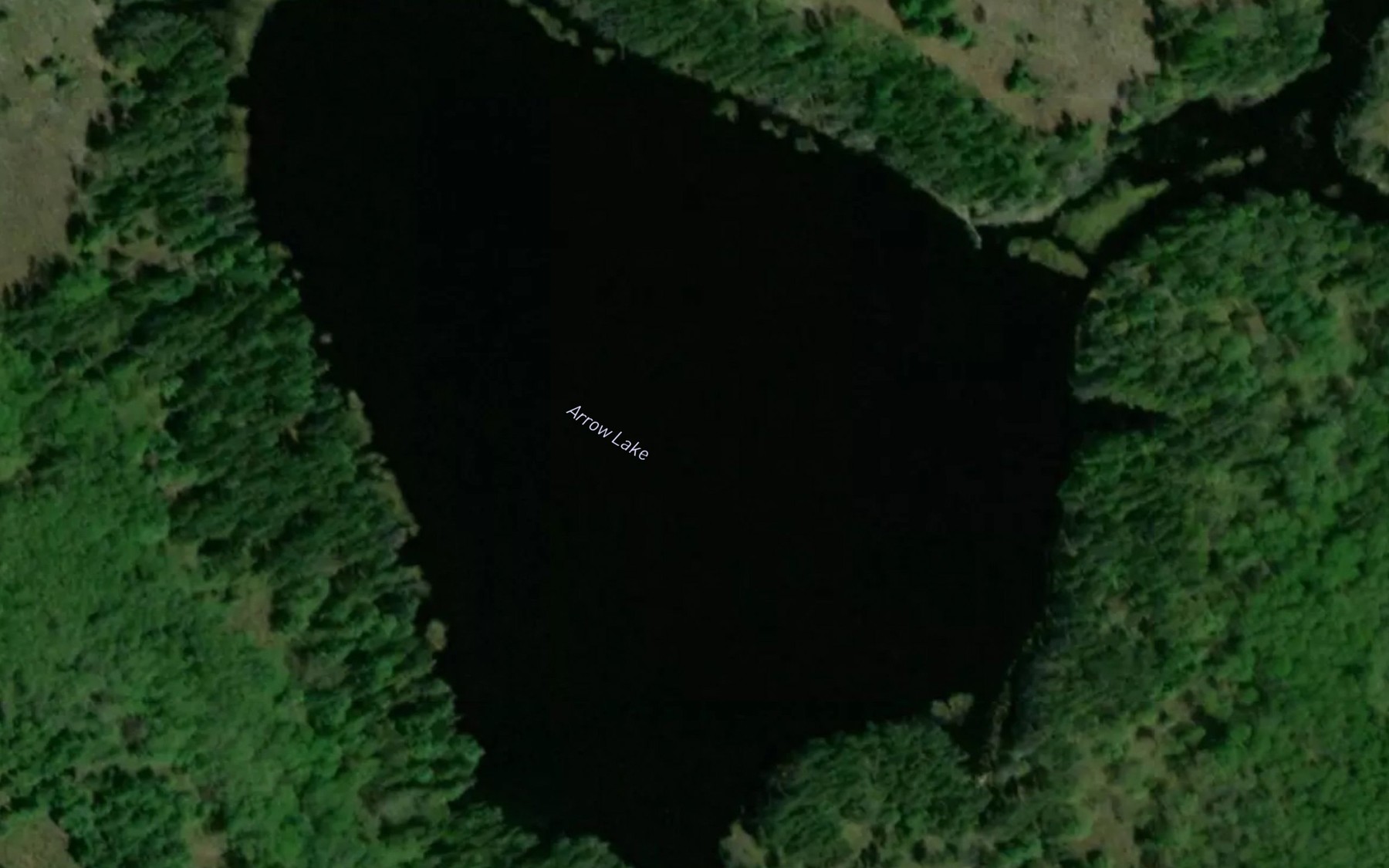 Satellite map of the Arrow Lake