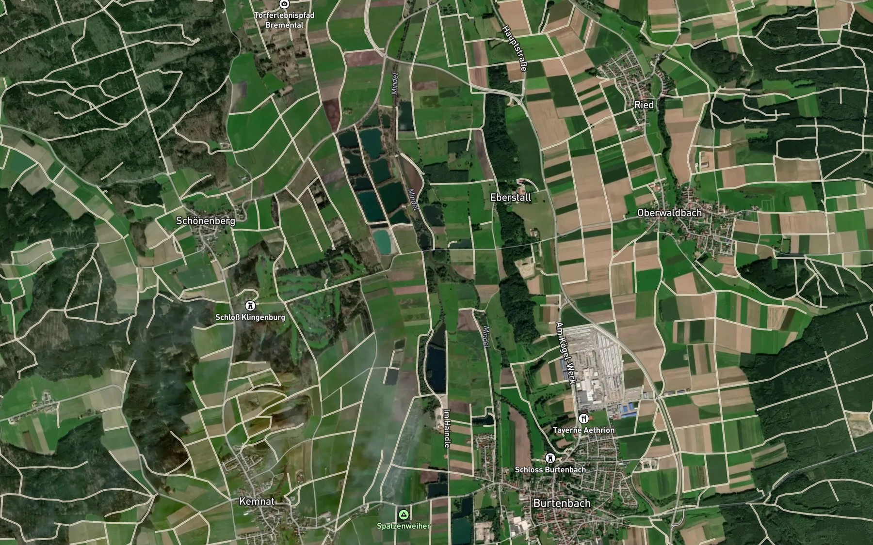 Satellite map of the Kleine Mindel
