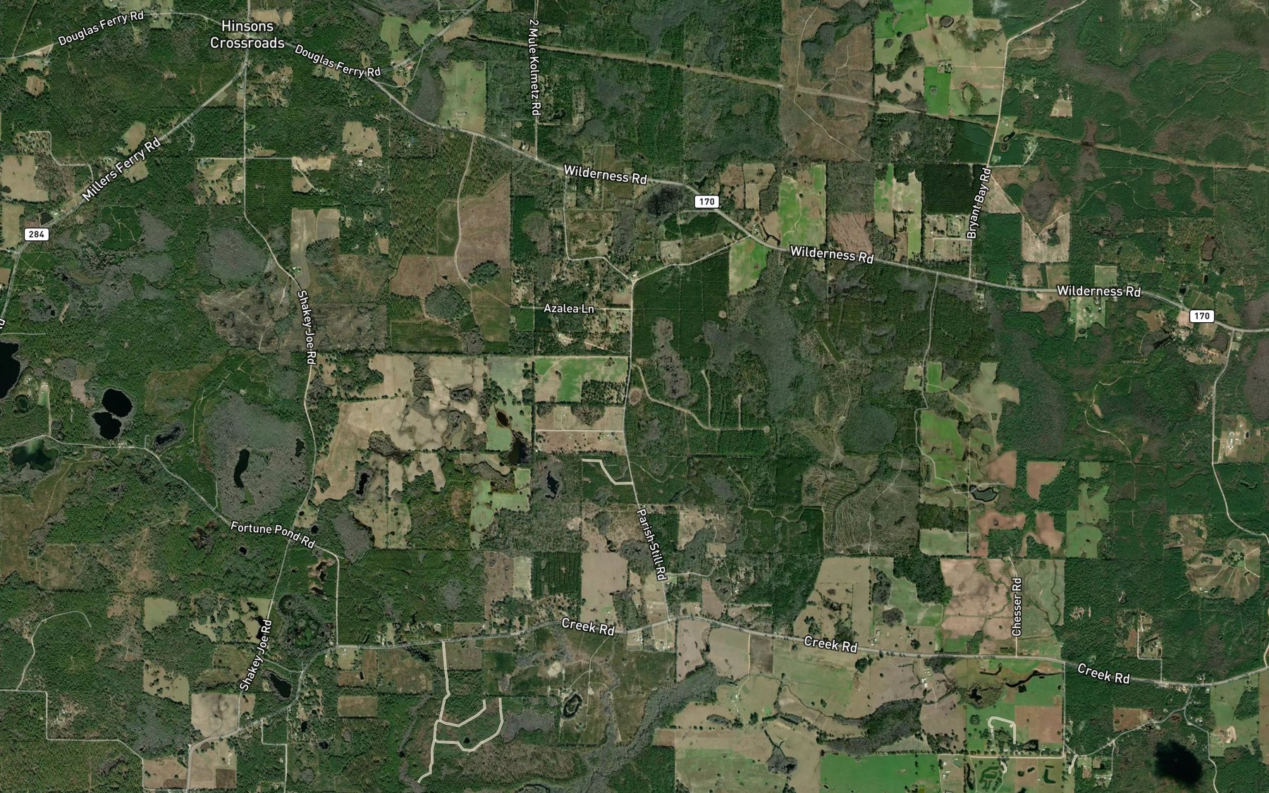Satellite map of the Corkwood Pond