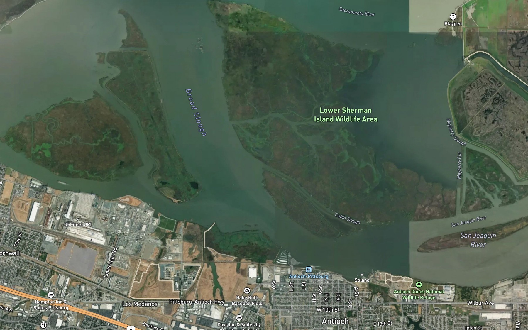 Satellite map of the Cabin Slough