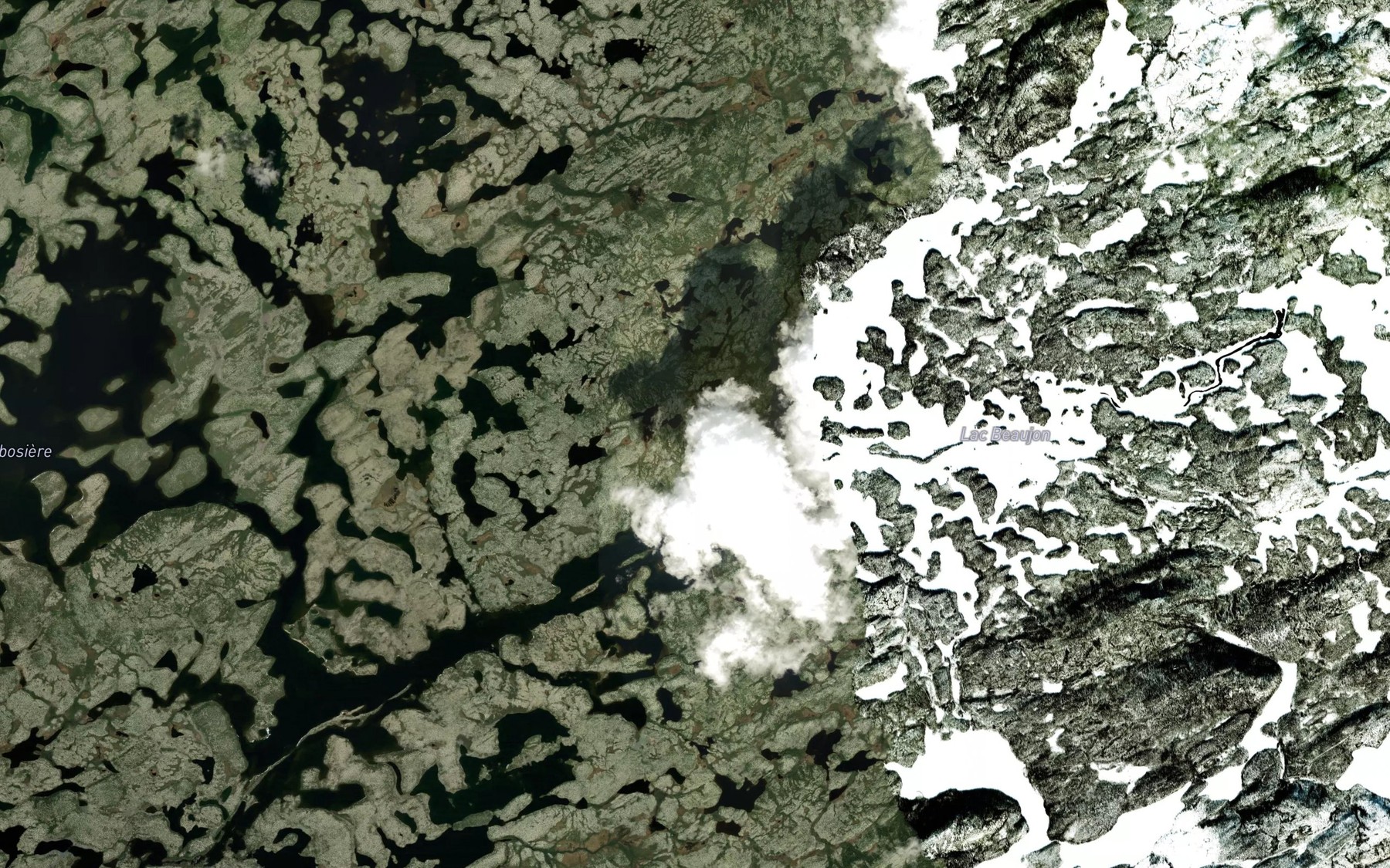 Satellite map of the Lac Beaujon