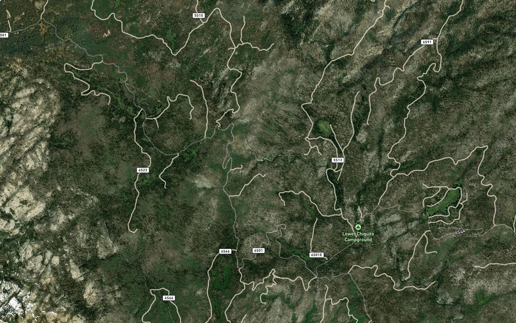 Satellite map of the Camino Creek
