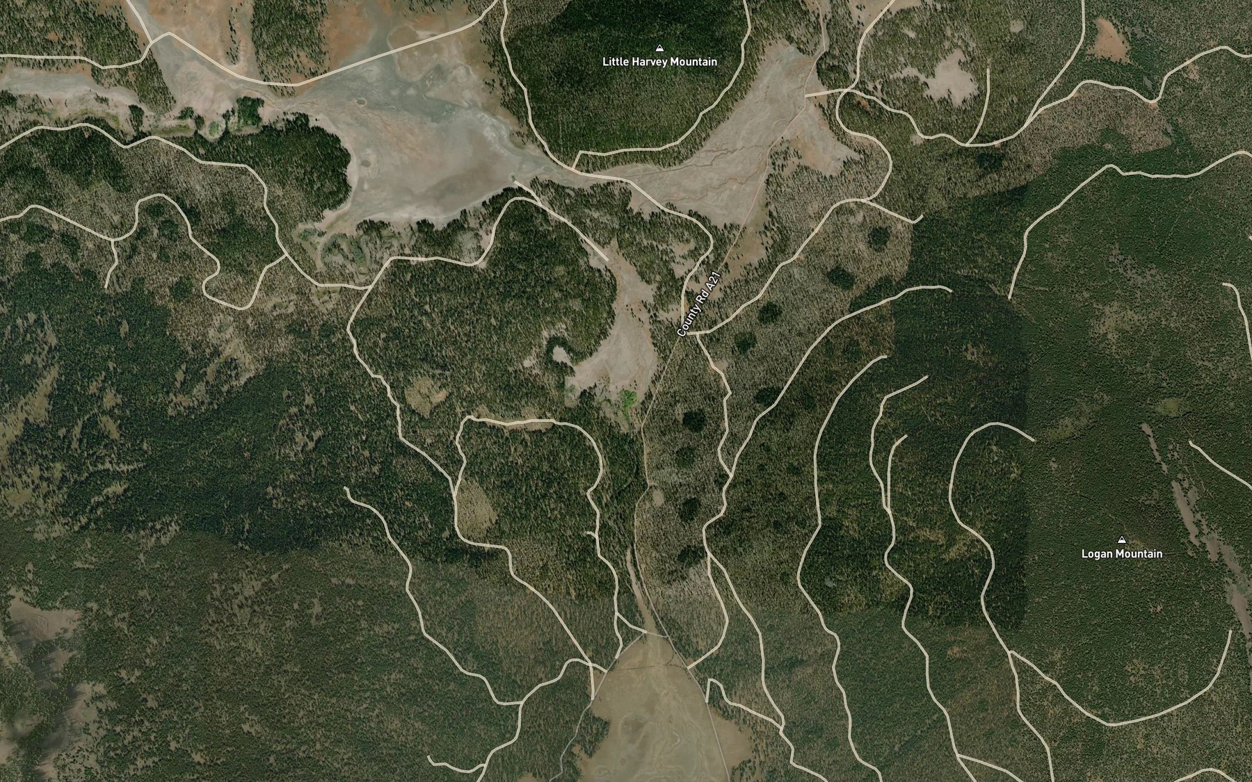 Satellite map of the Logan Spring