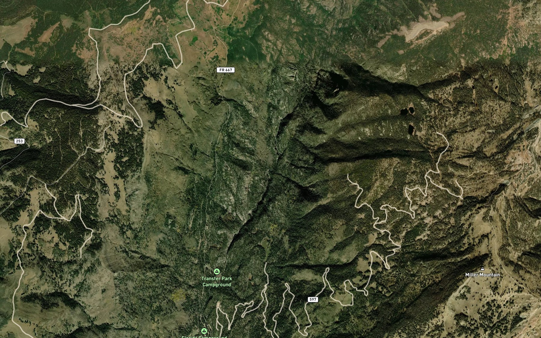 Satellite map of the Burnt Timber Creek