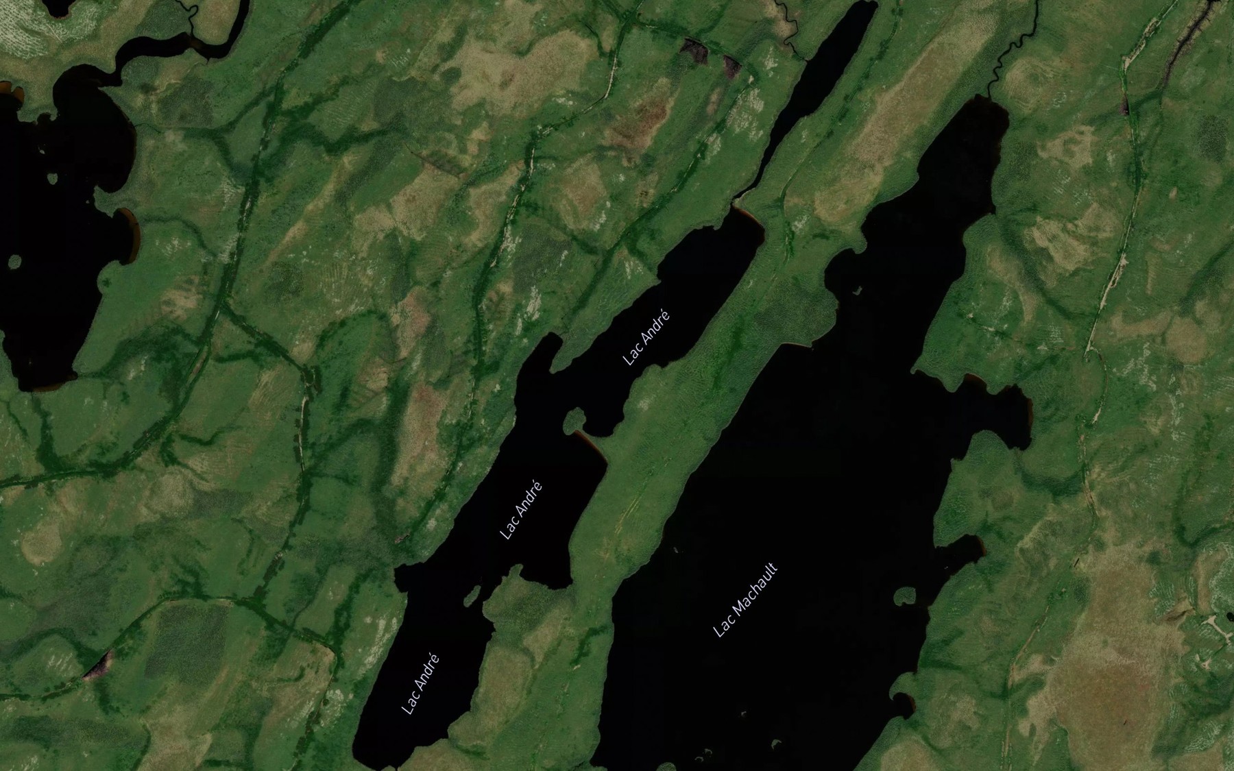 Satellite map of the Lac Andre