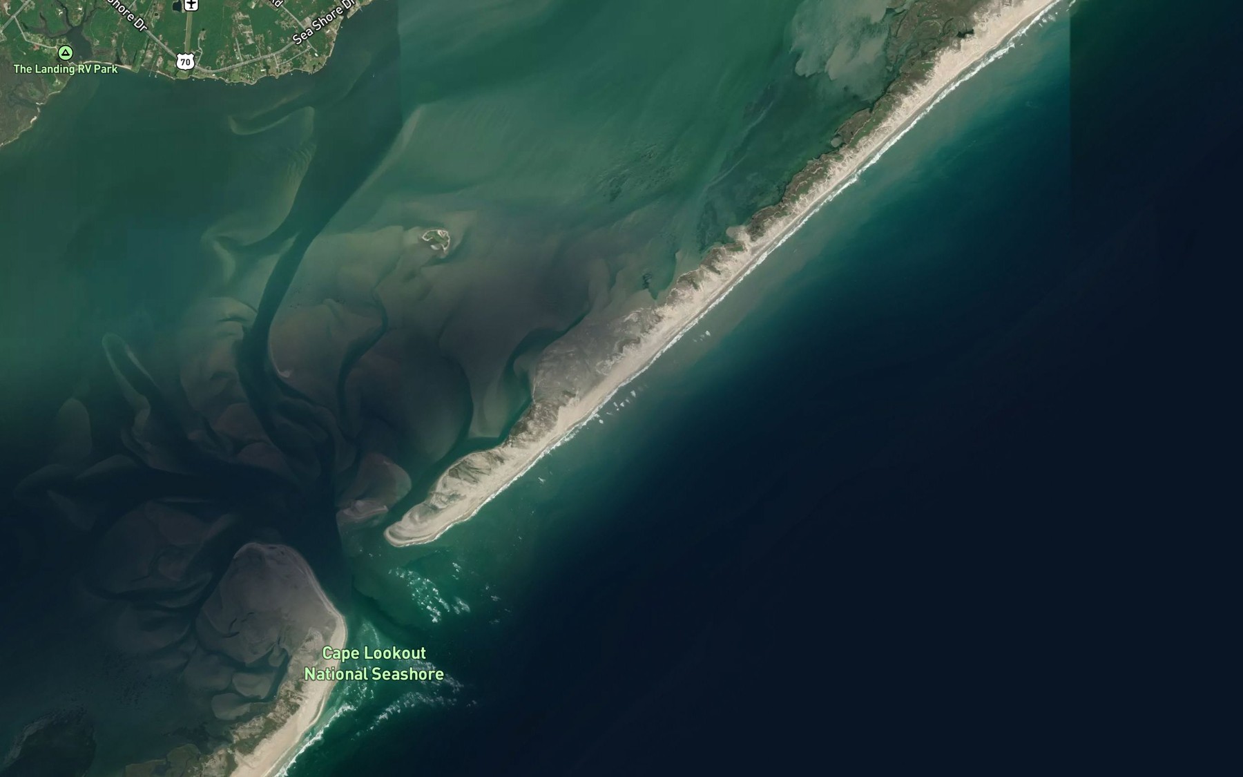Satellite map of the Negro Creek Bay (historical)
