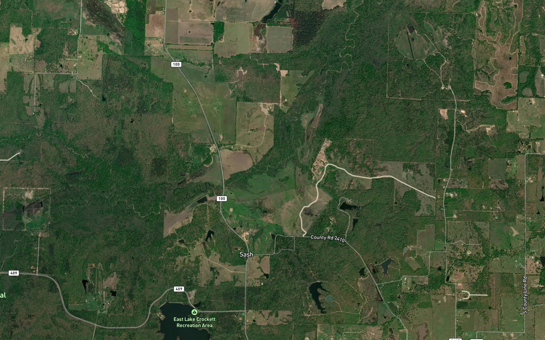 Satellite map of the Tanyard Creek