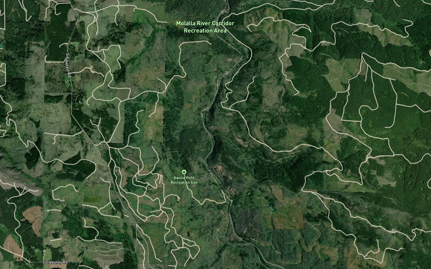 Satellite map of the Bear Creek