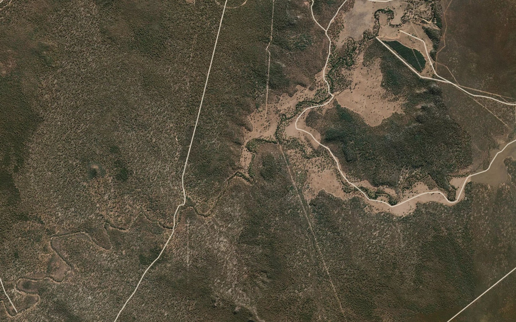 Satellite map of the Sunday Creek