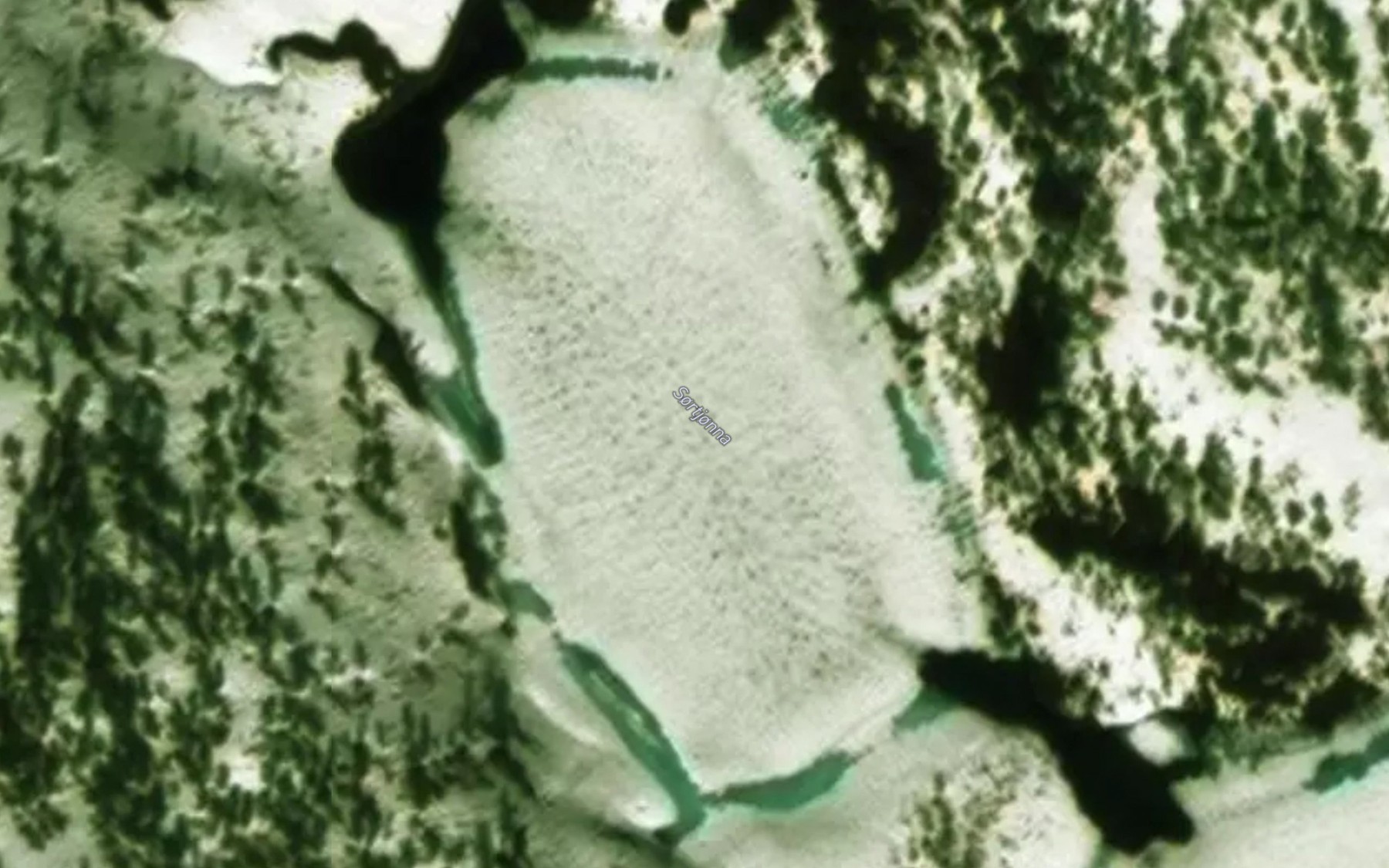 Satellite map of the Sortjorna