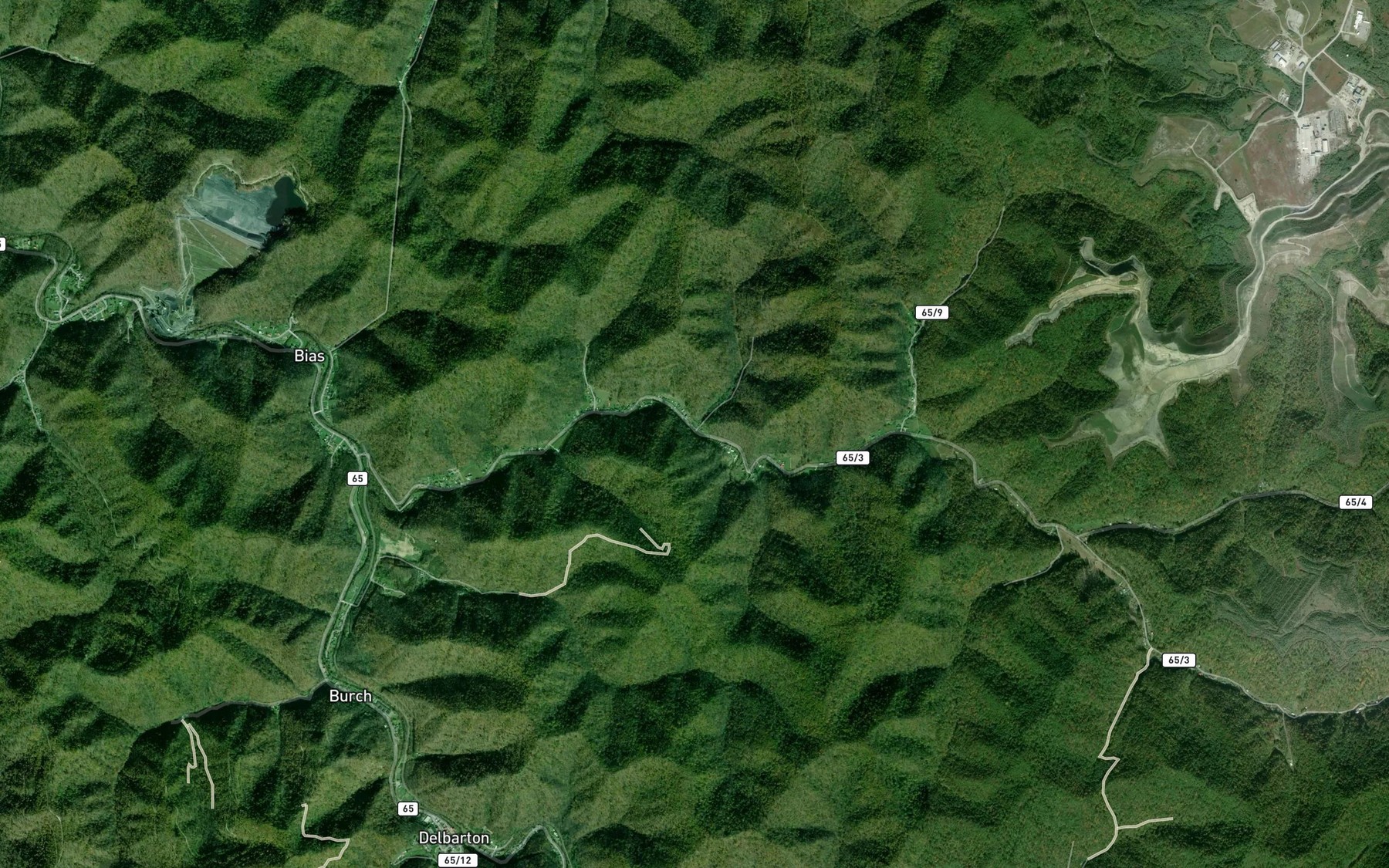 Satellite map of the Hurricane Creek