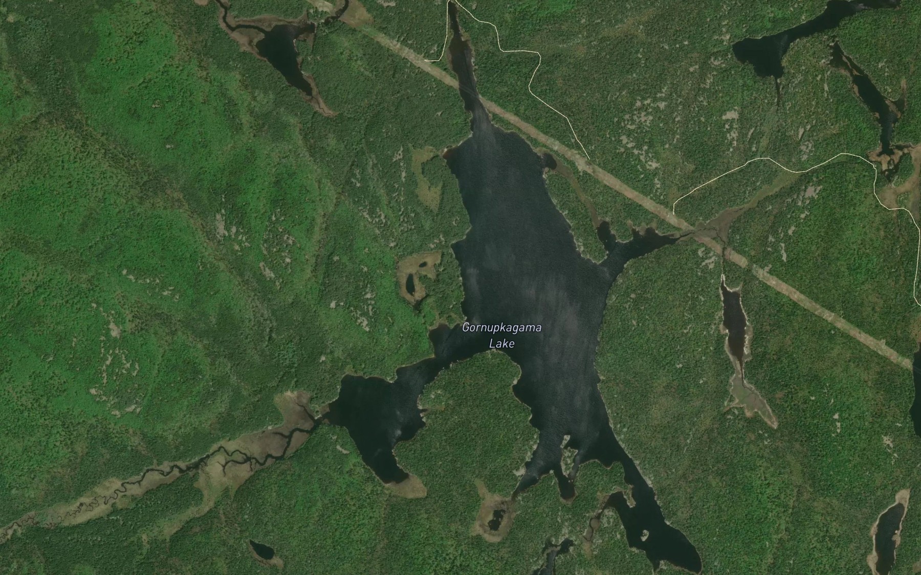 Satellite map of the Gornupkagama Lake