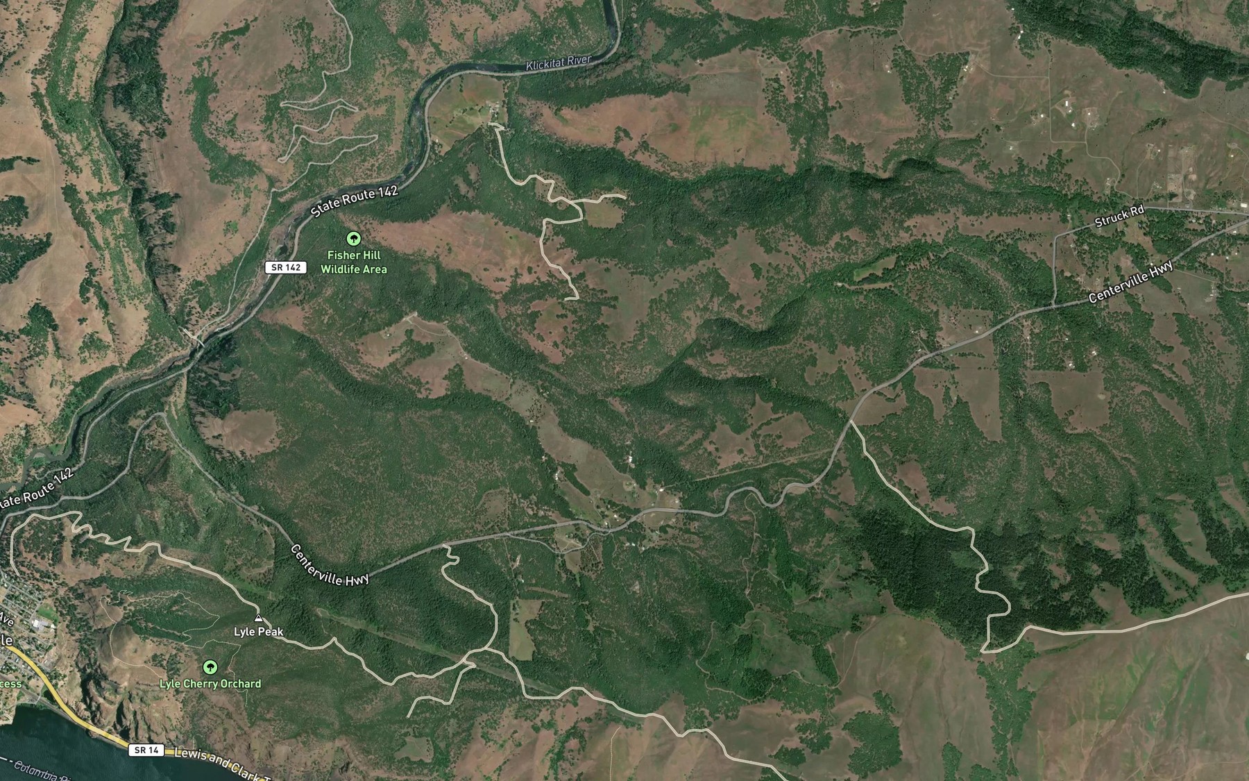 Satellite map of the Alder Spring