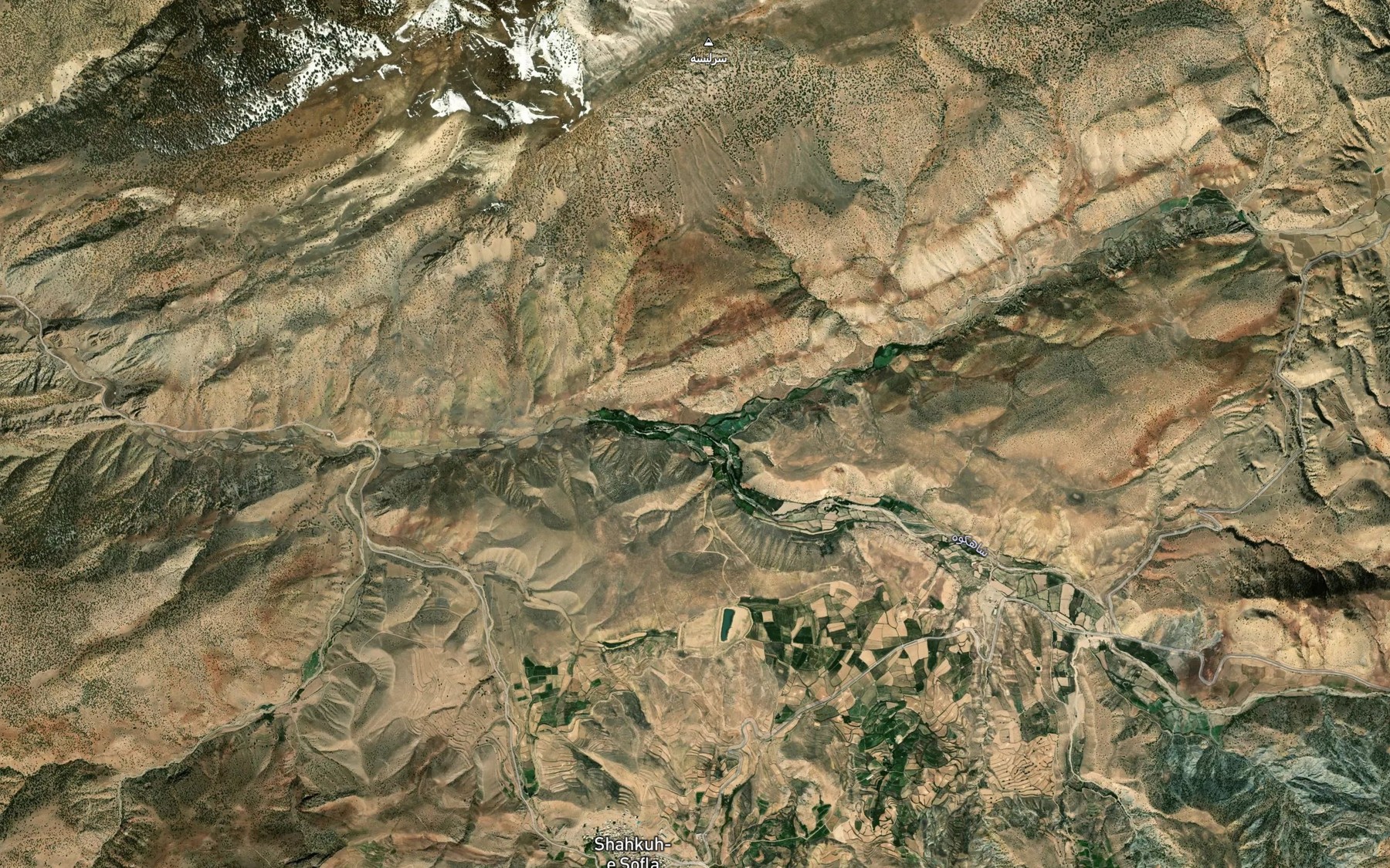 Satellite map of the Rud-e Shadkuh