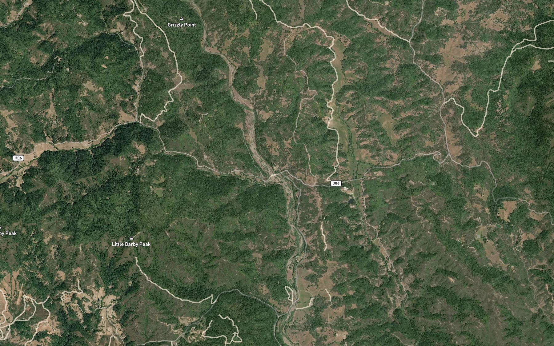 Satellite map of the Rocktree Creek
