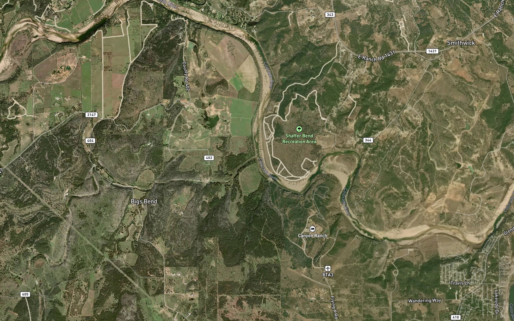 Satellite map of the Double Horn Creek
