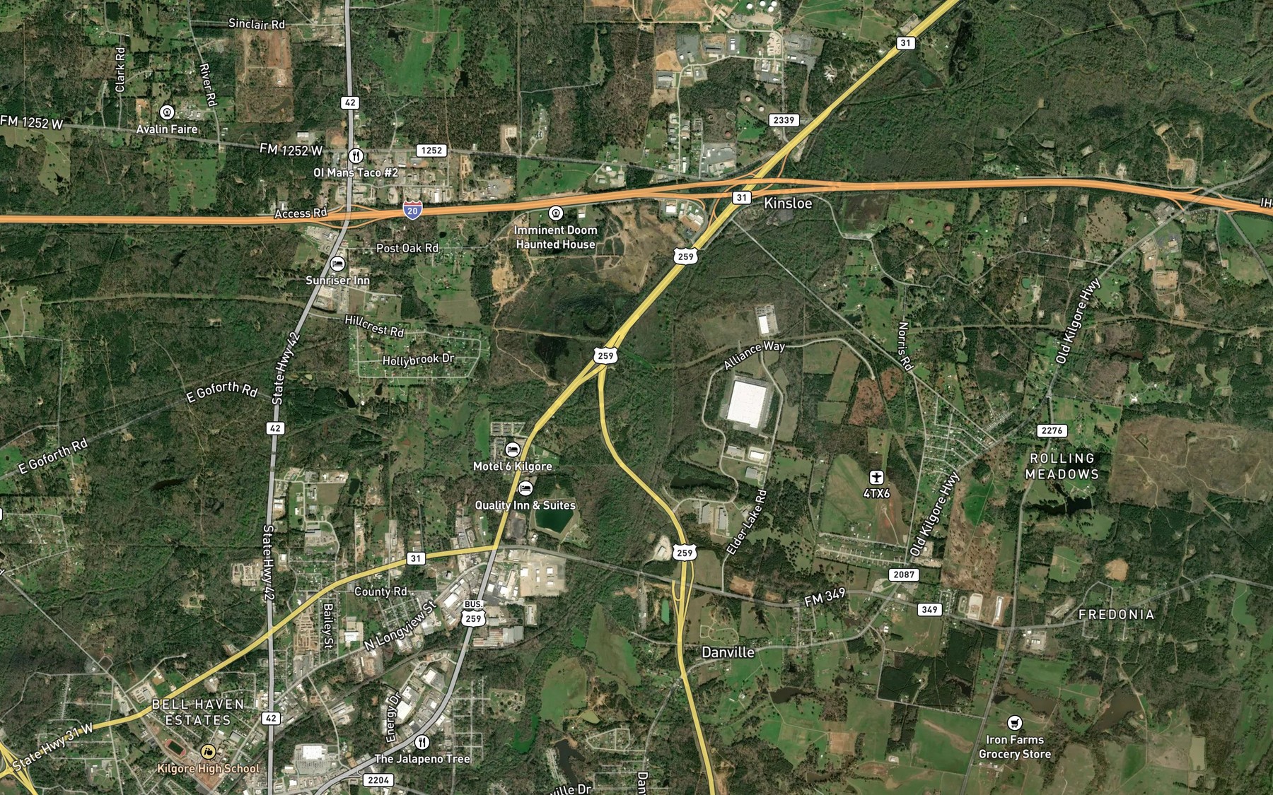 Satellite map of the Bighead Creek