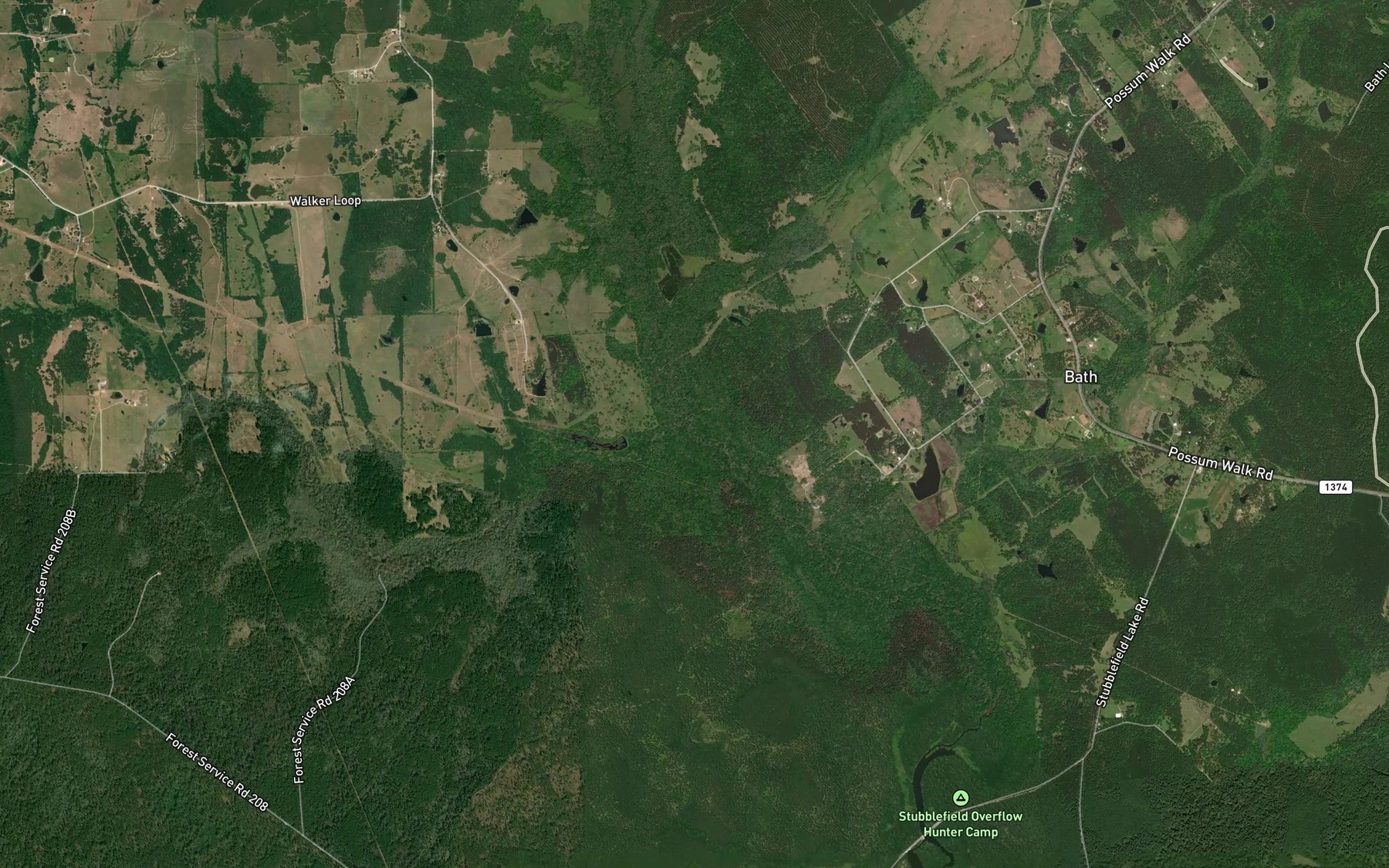 Satellite map of the West Sandy Creek