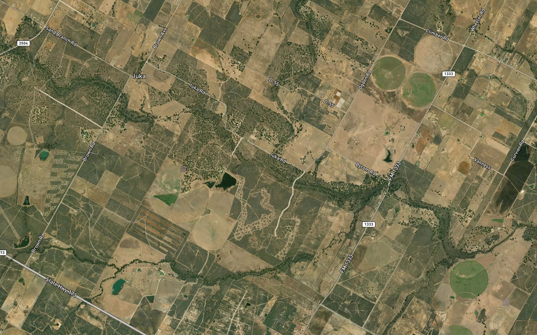 Satellite map of the Siestedero Creek