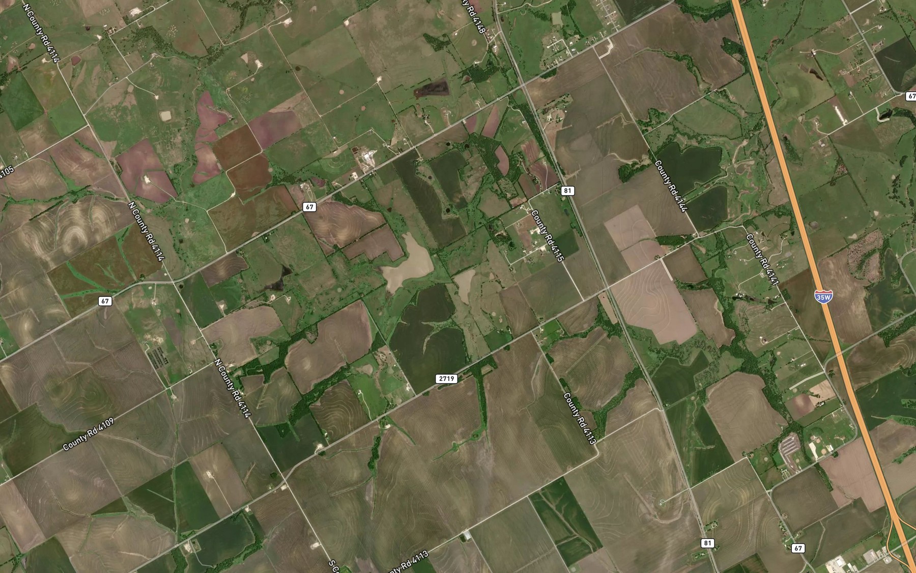 Satellite map of the Soil Conservation Service Site 67a Reservoir