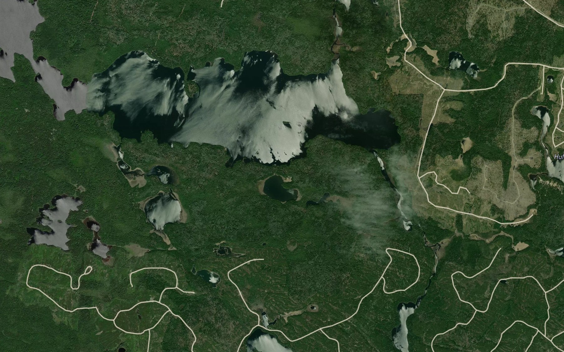 Satellite map of the East Arm
