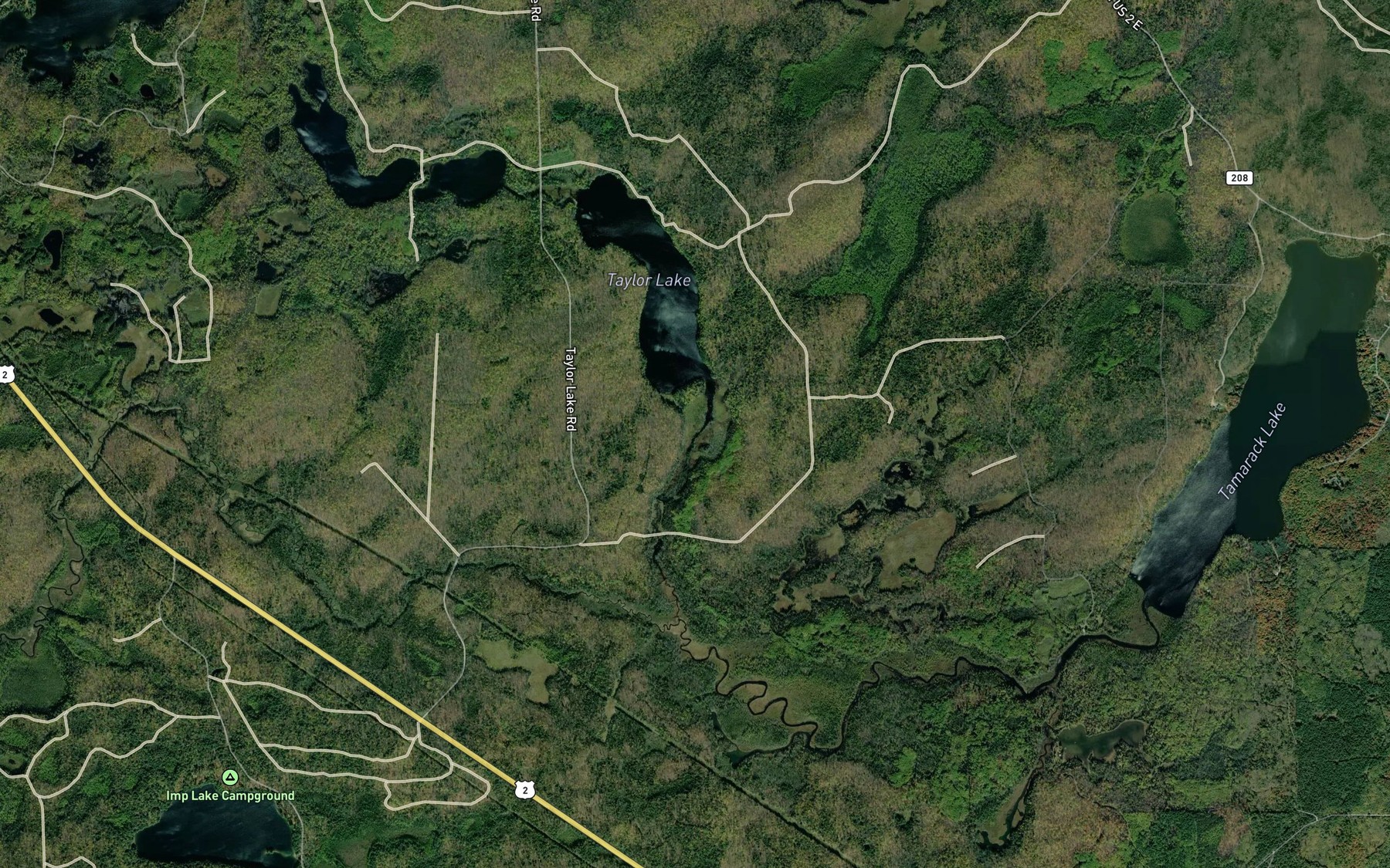 Satellite map of the Taylor Creek