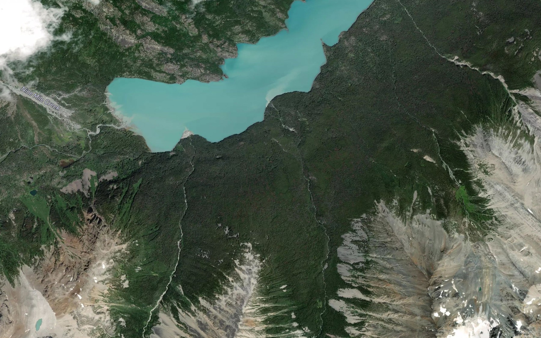 Satellite map of the Glasgow Creek