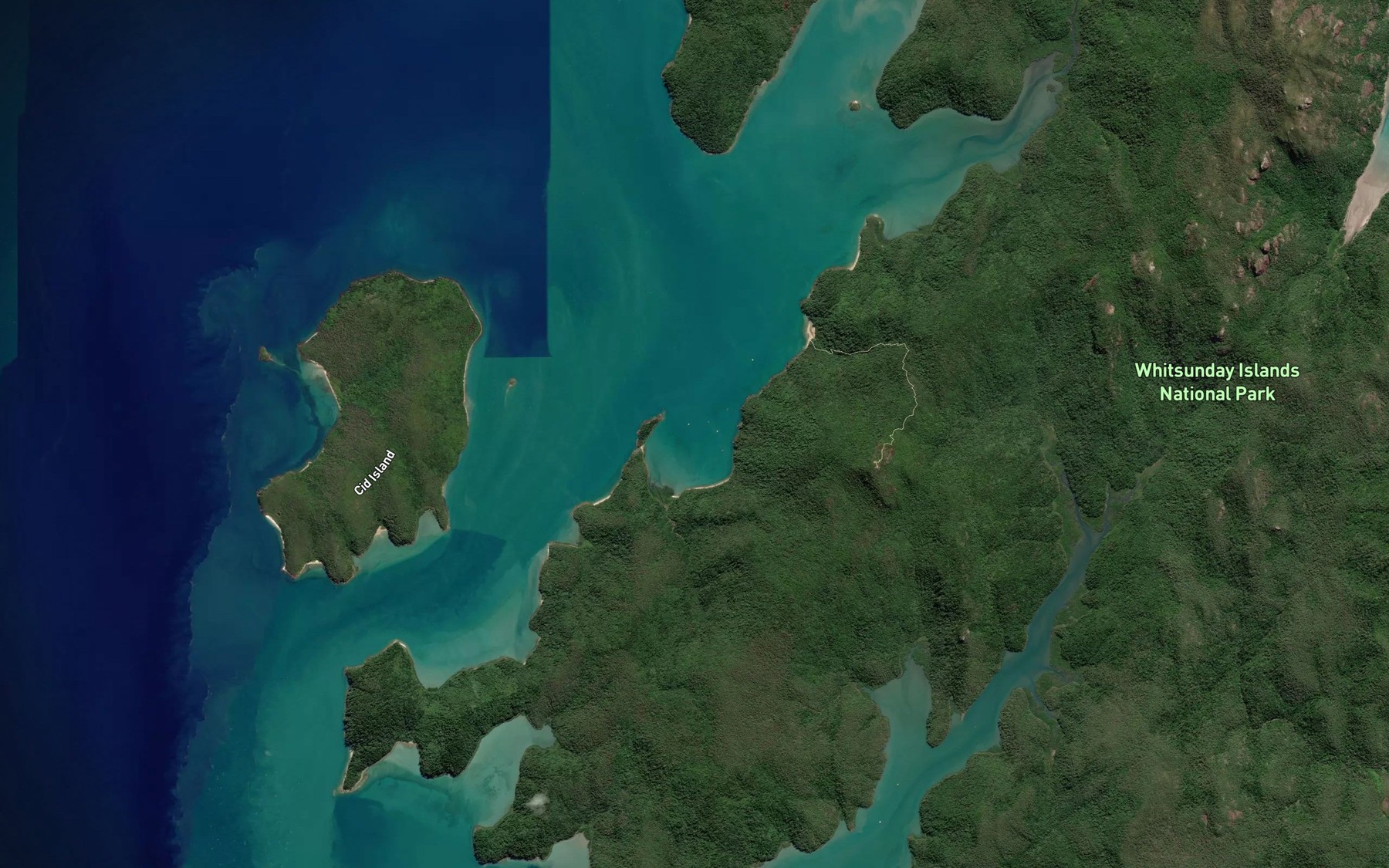 Satellite map of the Sawmill Bay