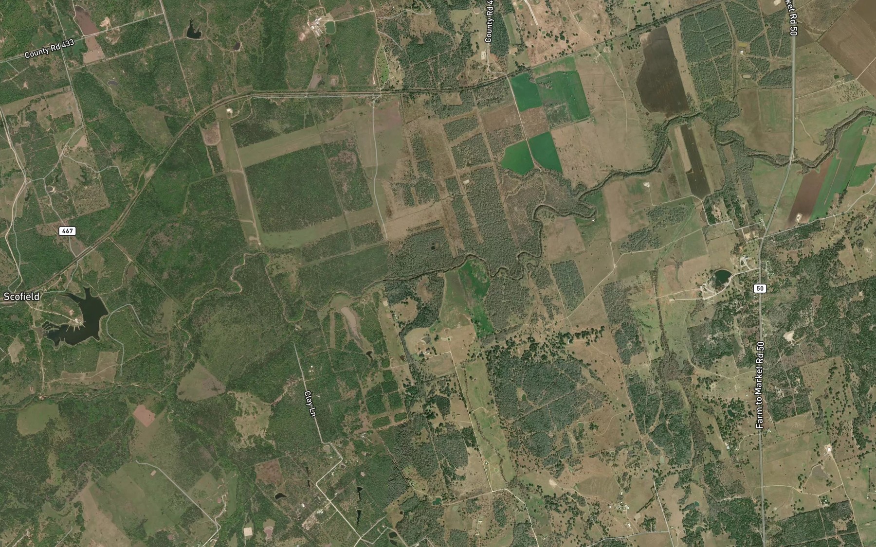 Satellite map of the Cataract Creek
