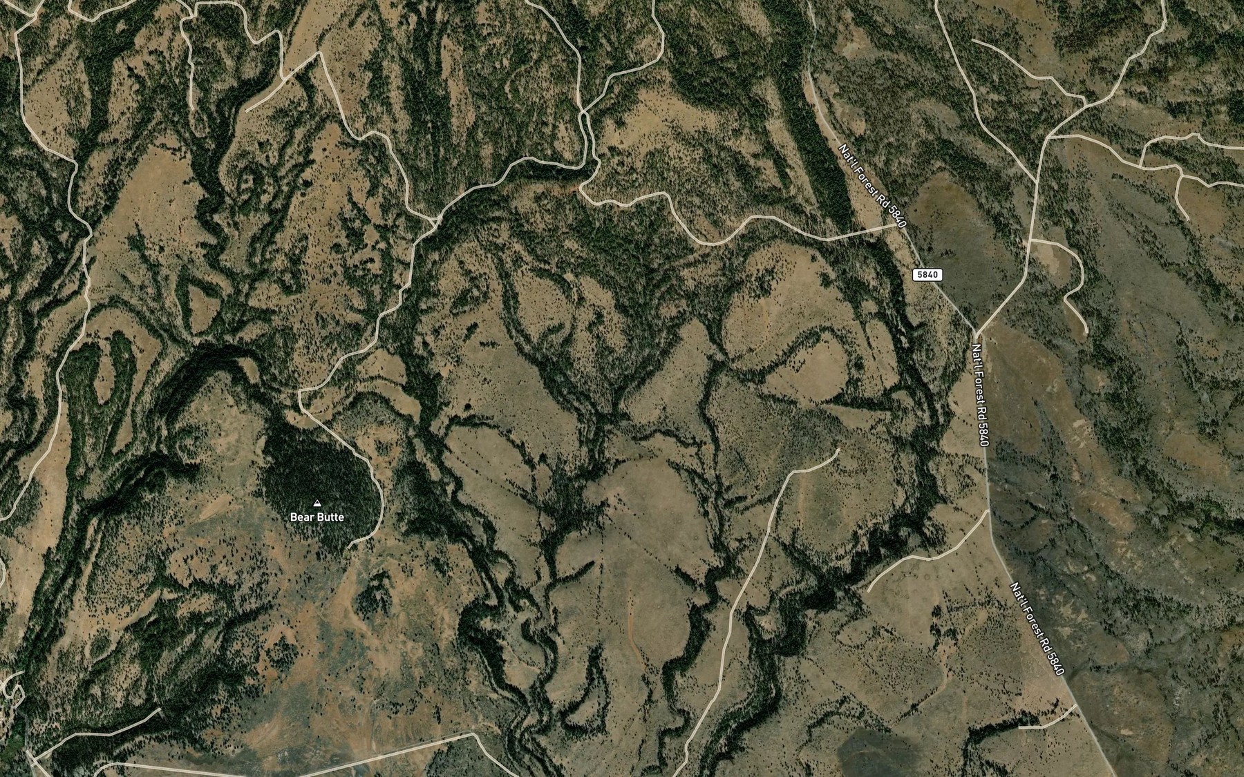 Satellite map of the Aspen Reservoir