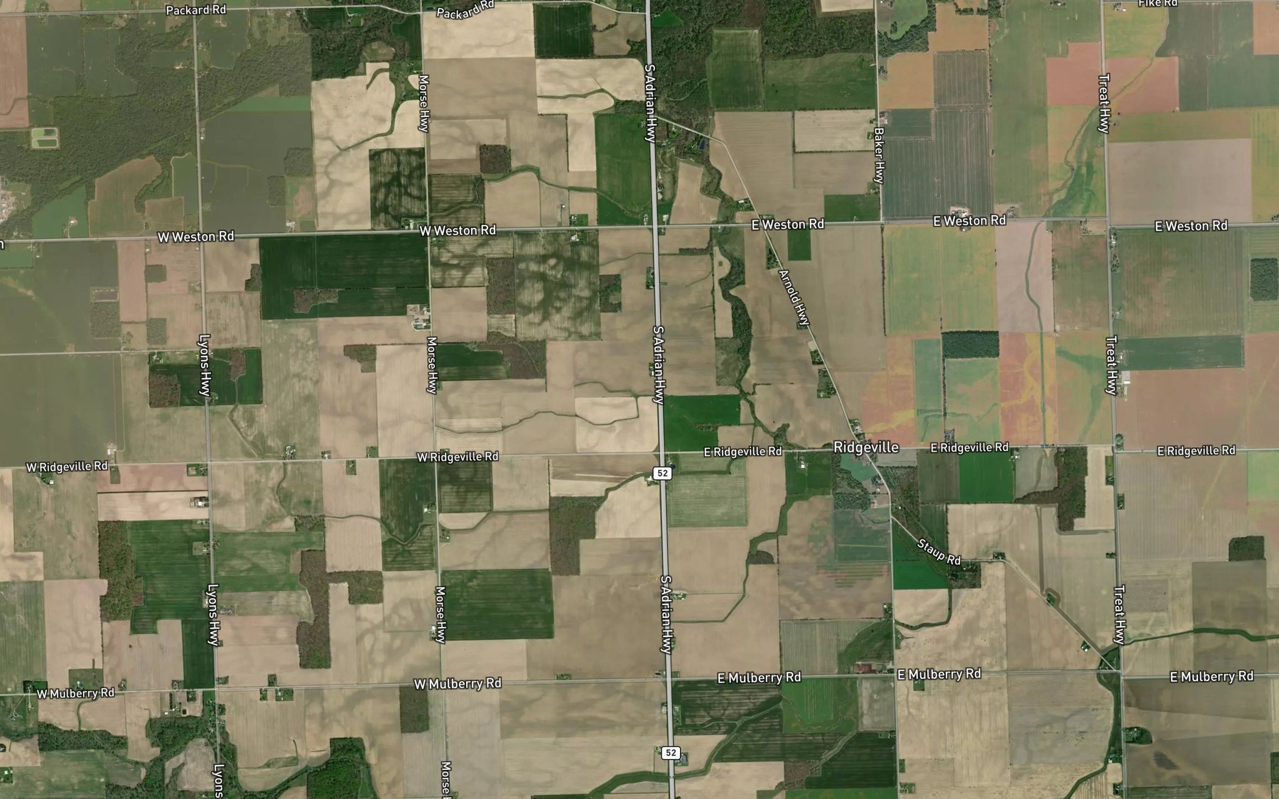Satellite map of the Hall Drain