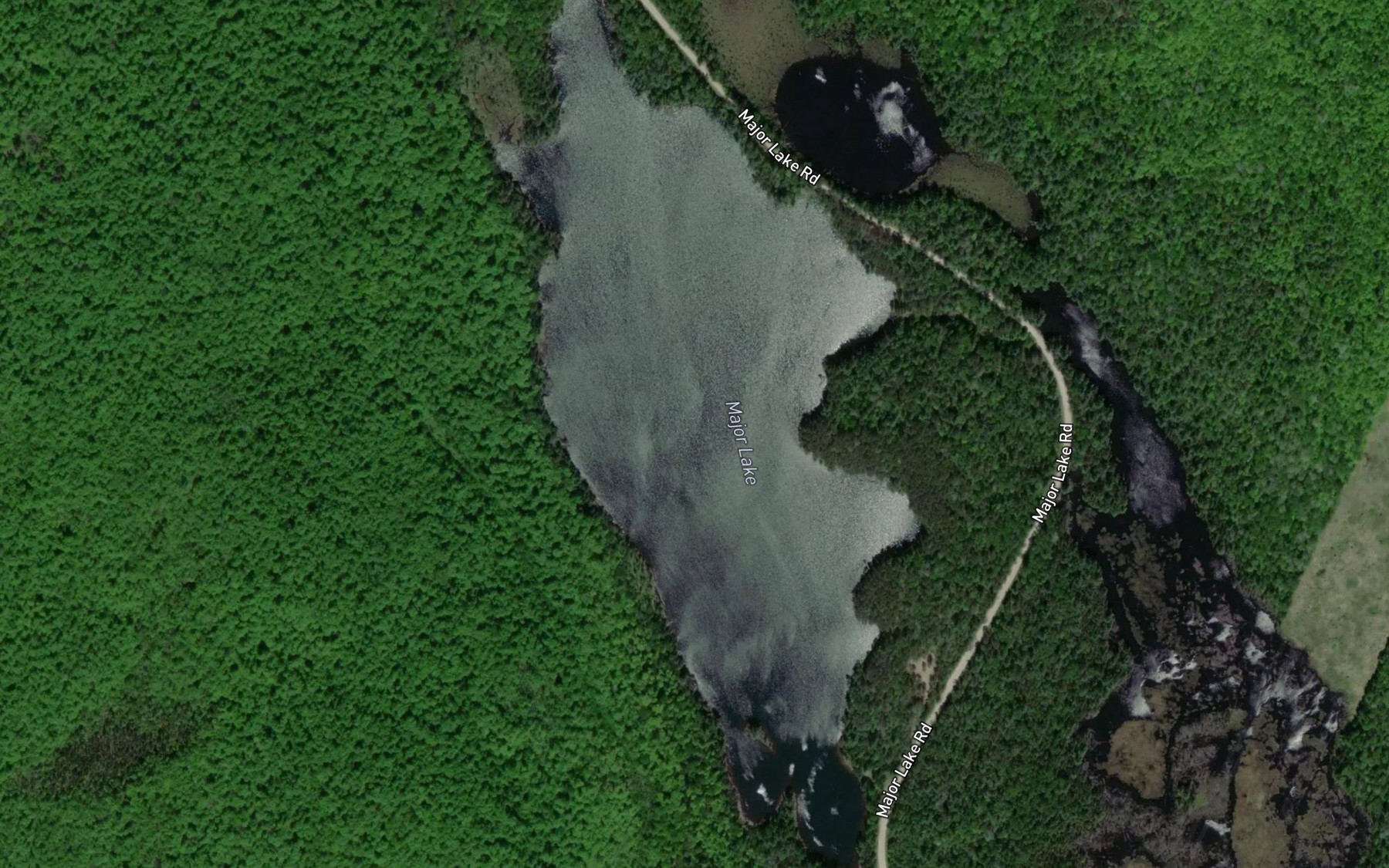 Satellite map of the Major Lake