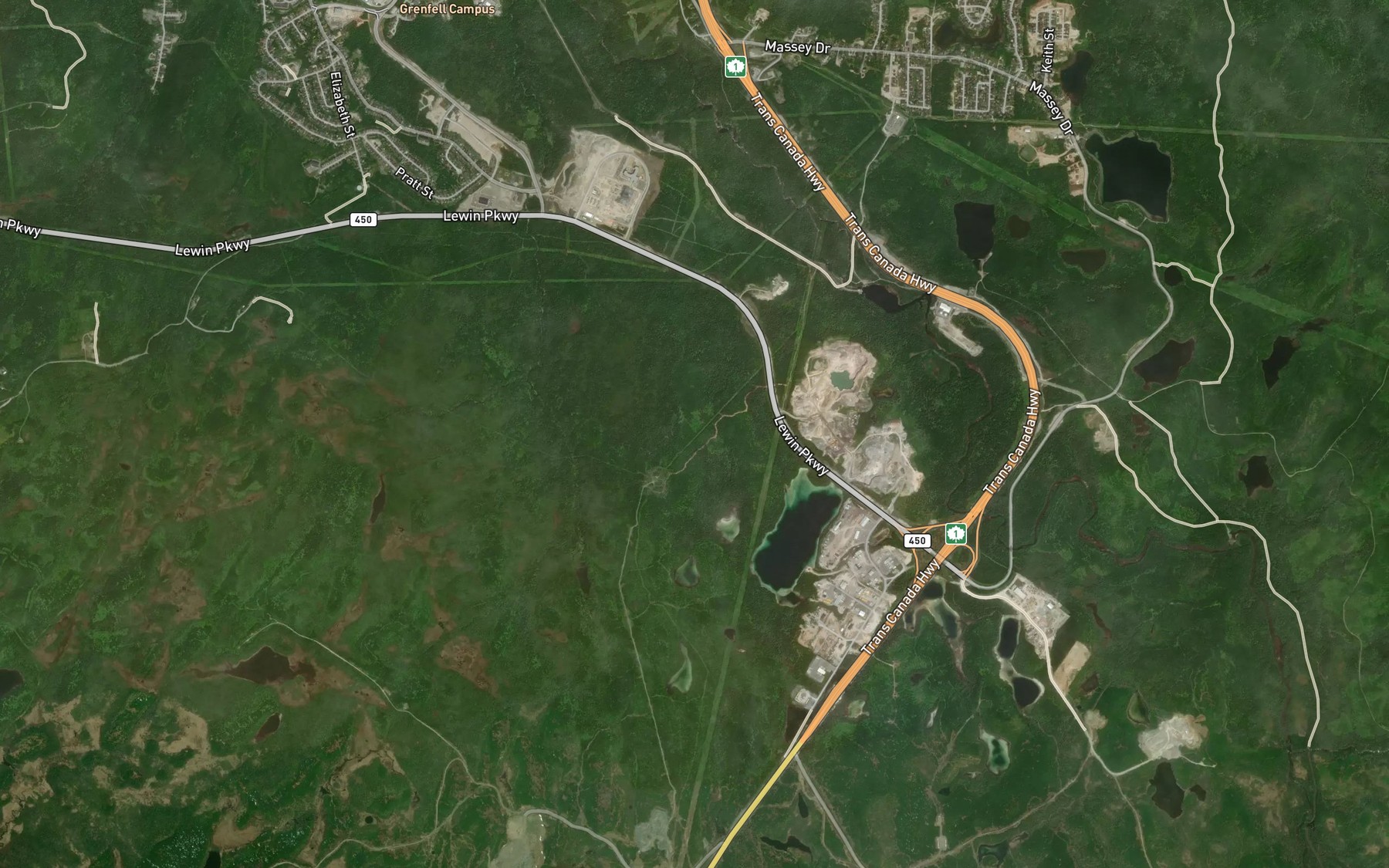 Satellite map of the Watsons Pond