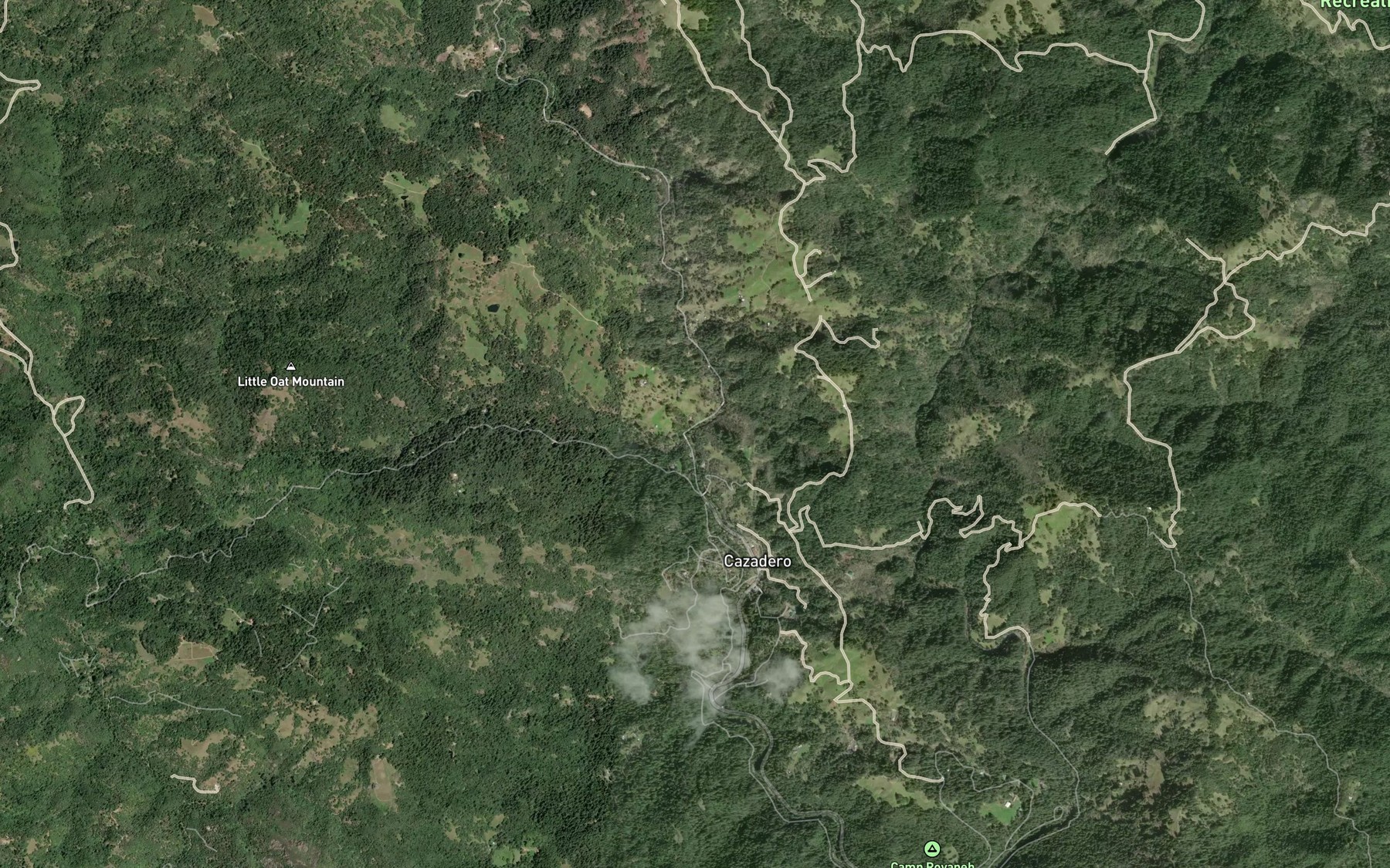 Satellite map of the Ward Creek