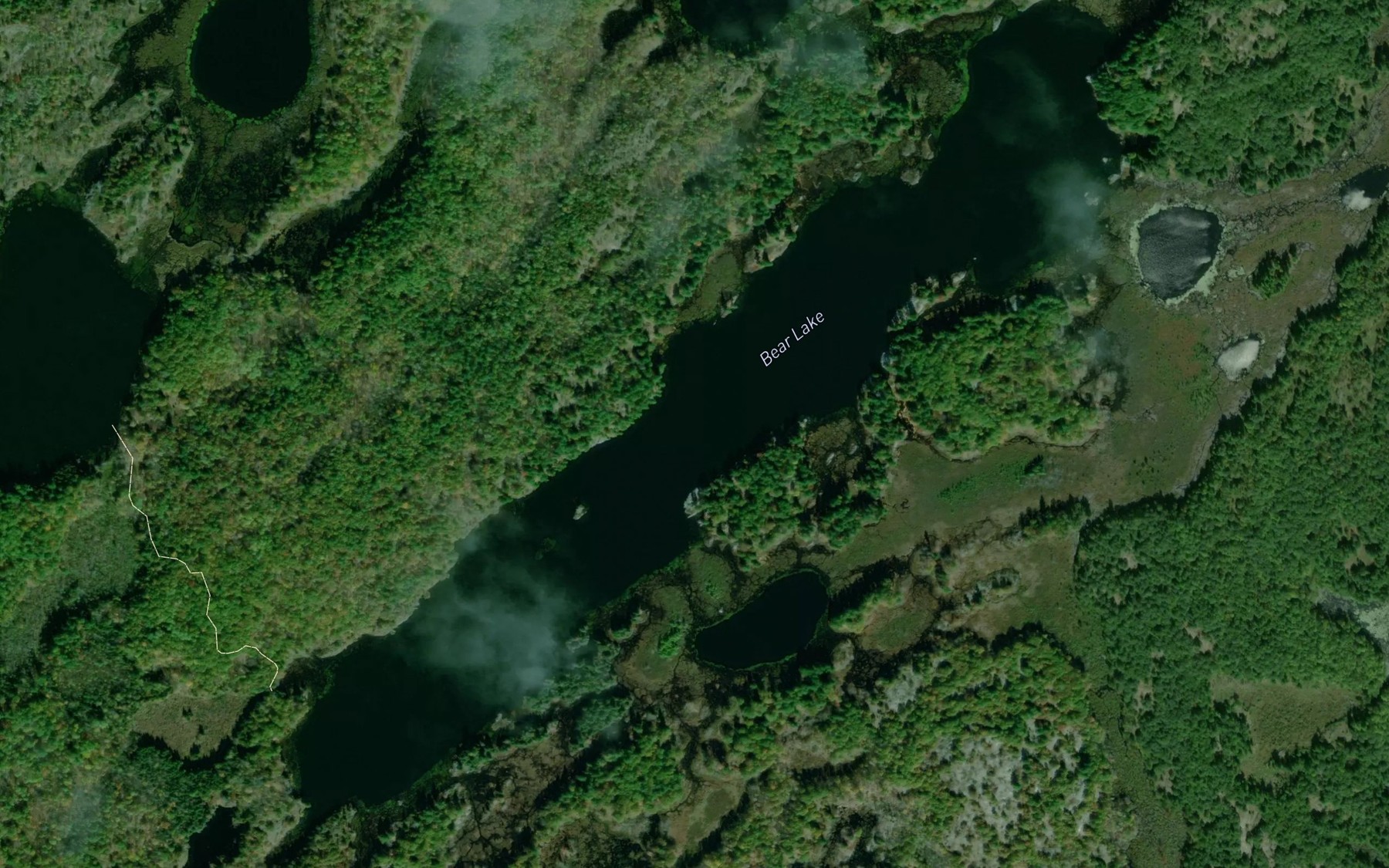 Satellite map of the Bear Lake